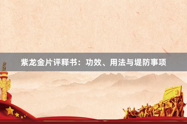 紫龙金片评释书：功效、用法与堤防事项
