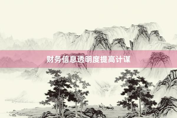 财务信息透明度提高计谋